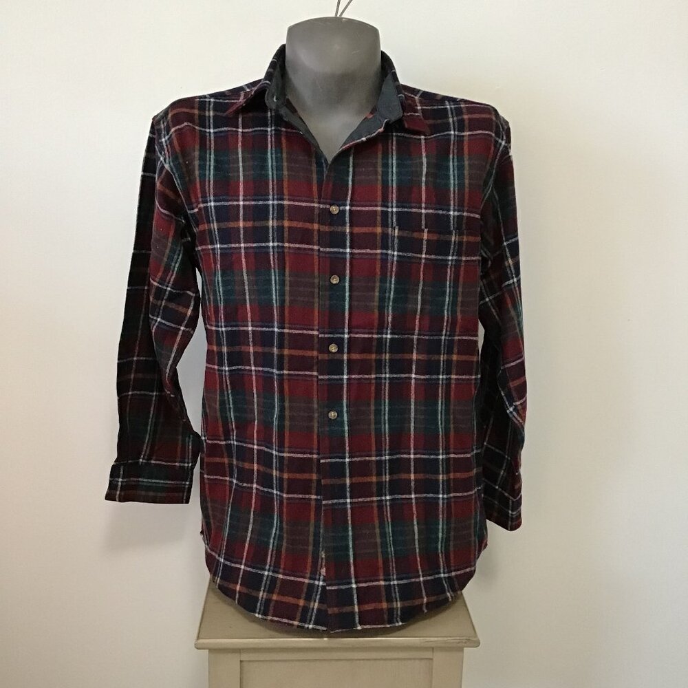 Men's Pendleton Wool Flannel Button Up Plaid Shirt Size M